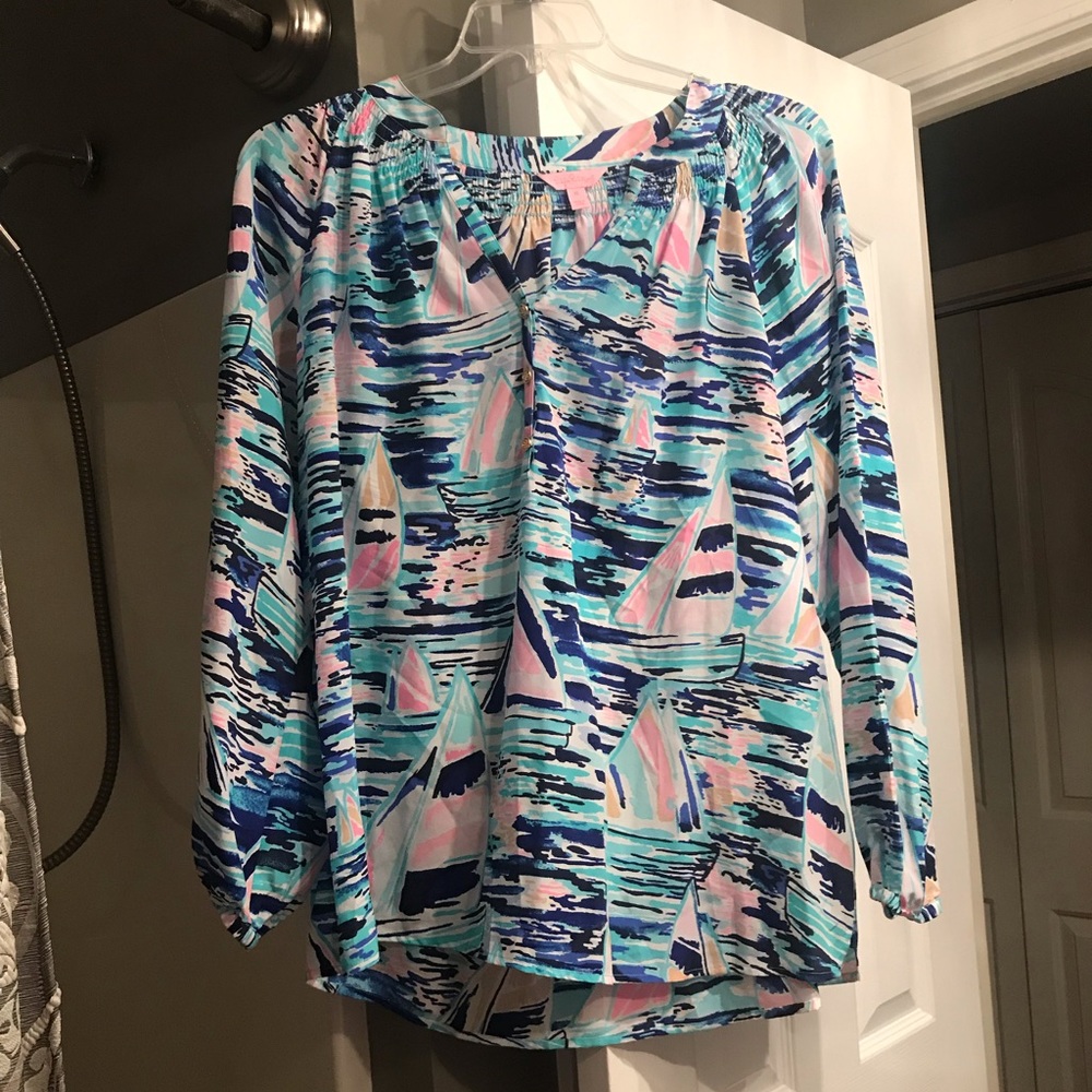 Lilly Pulitzer Elsa XL Blouse-worn once!
